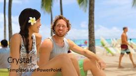  Presentation with honolulu hawaii waikiki beach - Slides featuring hawaii honolulu city lifestyle happy background and a coral colored foreground