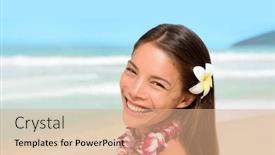  Presentation with honeymoon - Cool new theme with hawaii-luau-hula-dancer-woman backdrop and a coral colored foreground