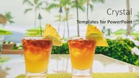  Presentation with rum - PPT theme enhanced with hawaii-mai-tai-drinks background and a mint green colored foreground