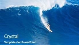  Presentation with surfing - Amazing presentation theme having hawaii paddle in big backdrop and a ocean colored foreground