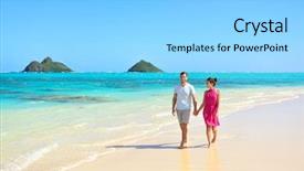  Presentation with walking together - Colorful PPT theme enhanced with lanikai beach oahu hawaii backdrop and a light gray colored foreground