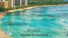  Presentation with diamond head - Slide deck with hawaii-waikiki-beach-in-honolulu background and a teal colored foreground