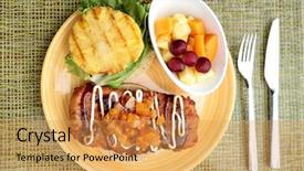  Presentation with hawaii food - Audience pleasing PPT theme consisting of hawaiian japanese fusion food hawaii backdrop and a yellow colored foreground