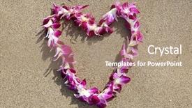  Presentation with hawaiian luau - Theme having hawaiian lei hawaiian lei background and a coral colored foreground