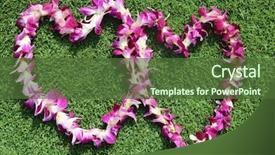  Presentation with hawaiian luau - PPT layouts featuring hawaiian lei two hawaiian lei' background and a tawny brown colored foreground