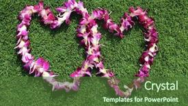  Presentation with luau - Amazing PPT layouts having hawaiian lei two hawaiian lei' backdrop and a tawny brown colored foreground