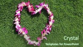  Presentation with hawaiian luau - Cool new PPT layouts with hawaiian lei two hawaiian lei' backdrop and a tawny brown colored foreground