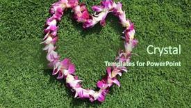  Presentation with hawaiian luau - Slide set consisting of hawaiian lei two hawaiian lei' background and a tawny brown colored foreground