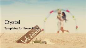  Presentation with bride and groom - Slide deck consisting of goes down on the grapevine background and a ocean colored foreground