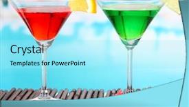  Presentation with billards pool table ready - Slide set enhanced with hawaiian party - glasses of cocktails on table background and a arctic colored foreground