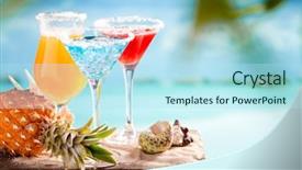  Presentation with hawaiian party - Colorful slide deck enhanced with peach - glucose meter with result backdrop and a coral colored foreground