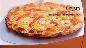  Presentation with hawaiian bar - Theme having hawaiian pizza hawaiian pizza isolated background and a  colored foreground