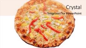  Presentation with hawaiian volcano - Slide deck featuring hawaiian pizza hawaiian pizza isolated background and a  colored foreground