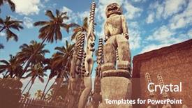  Presentation with tiki - Presentation design enhanced with hawaiian tiki background and a tawny brown colored foreground