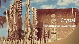  Presentation with tiki - Slide set enhanced with hawaiian tiki background and a coral colored foreground