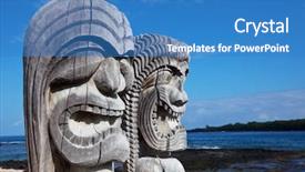  Presentation with tiki - Amazing theme having hawaiian tiki backdrop and a teal colored foreground