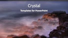  Presentation with island sunset - PPT theme consisting of hawaiin volcano - pink sunset of hawaii photographed background and a gray colored foreground