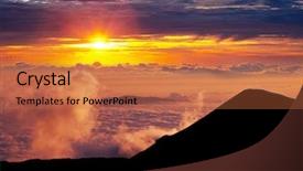  Presentation with hawaii - Audience pleasing presentation theme consisting of hawaiin volcano - sunset on mauna kea hawaii backdrop and a coral colored foreground