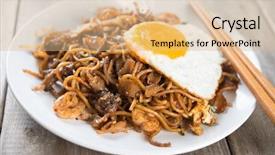  Presentation with malaysia ethnicity - Amazing presentation design having hawker food - fried char kuey teow which backdrop and a coral colored foreground