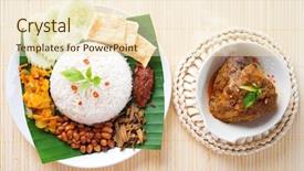  Presentation with lemak - Beautiful slide set featuring hawker food - nasi lemak is traditional malaysia backdrop and a lemonade colored foreground