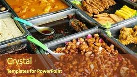  Presentation with malaysia - Beautiful slide set featuring hawker food - variety of delicious malaysian home backdrop and a tawny brown colored foreground