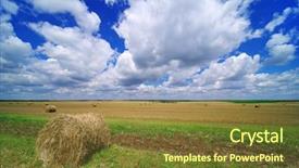  Presentation with hay field - PPT layouts enhanced with hay bail harvesting background and a tawny brown colored foreground