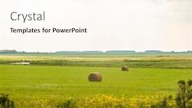  Presentation with clouds - PPT theme having hay-bale-on-a-green background and a cream colored foreground