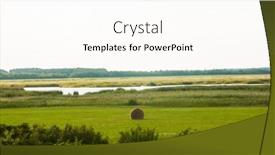  Presentation with meadow - Theme featuring hay-bale-on-a-green background and a cream colored foreground