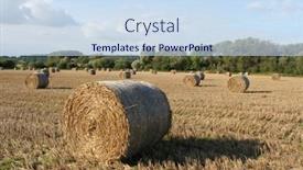  Presentation with plastic bales at the waste - Colorful slides enhanced with hay-bales backdrop and a sky blue colored foreground