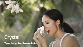  Presentation with sneezing - Colorful presentation theme enhanced with hay fever - closeup side view backdrop and a gray colored foreground