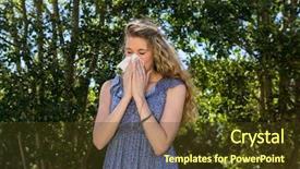  Presentation with nose - Slides consisting of hay fever - pretty blonde blowing a her background and a  colored foreground