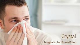  Presentation with nose bleed - Beautiful PPT layouts featuring hay fever - sick man blowing his nose backdrop and a lemonade colored foreground