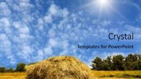  Presentation with sky sun - Presentation theme enhanced with haystack and sun in blue background and a  colored foreground