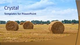  Presentation with beautiful spanish landscape costa blanca - Beautiful slide deck featuring haystacks in summer field beautiful backdrop and a  colored foreground