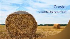 Presentation with beautiful spanish landscape costa blanca - PPT theme with haystacks in summer field beautiful background and a  colored foreground