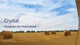  Presentation with beautiful spanish landscape costa blanca - Slide deck consisting of haystacks in summer field beautiful background and a  colored foreground