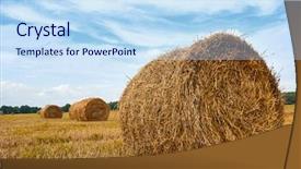  Presentation with beautiful spanish landscape costa blanca - PPT theme having haystacks in summer field beautiful background and a  colored foreground