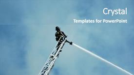  Presentation with fire fighting - Cool new slides with hayward fireman fighting fire while backdrop and a light blue colored foreground