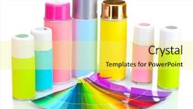  Presentation with aerosol - Presentation with hazard paint - aerosol cans and bright paper background and a  colored foreground