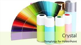  Presentation with aerosol - Audience pleasing PPT theme consisting of hazard paint - aerosol cans and bright paper backdrop and a  colored foreground