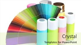  Presentation with aerosol - Presentation theme with hazard paint - aerosol cans and bright paper background and a  colored foreground