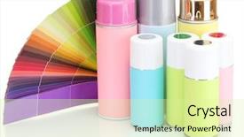  Presentation with aerosol - Audience pleasing PPT layouts consisting of hazard paint - aerosol cans and bright paper backdrop and a  colored foreground