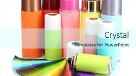  Presentation with aerosol - Presentation having hazard paint - aerosol cans and bright paper background and a  colored foreground