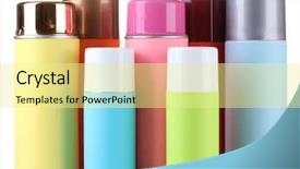  Presentation with aerosol - Amazing presentation having hazard paint - aerosol cans isolated on white backdrop and a  colored foreground