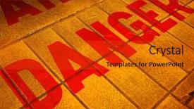  Presentation with hazard - PPT theme with hazard paint - danger sign on rail station background and a red colored foreground