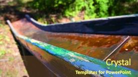  Presentation with metal - Amazing slide deck having hazard paint - old metal slide with wooden backdrop and a tawny brown colored foreground