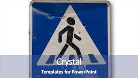  Presentation with dented - Presentation theme with hazard paint - pedestrian crossing sign old dented background and a ocean colored foreground