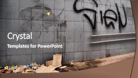  Presentation with ukraine - PPT layouts with hazard paint - subway in european capital kiev background and a gray colored foreground