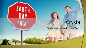  Presentation with young athletes box jumping - Cool new PPT layouts with hazard relationship - cheerful young couple jumping backdrop and a light blue colored foreground