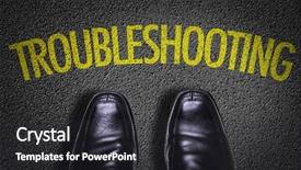  Presentation with relationship - Presentation design enhanced with hazard relationship - top view of business shoes background and a dark gray colored foreground